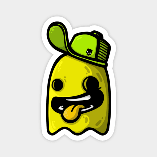 yellow ghost with cap Magnet