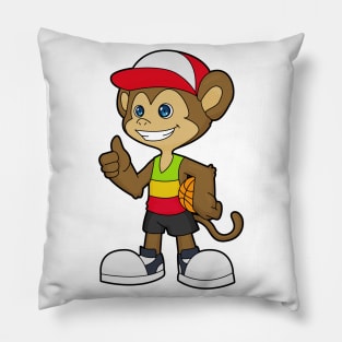 Monkey as Basketball player with Basketball Pillow