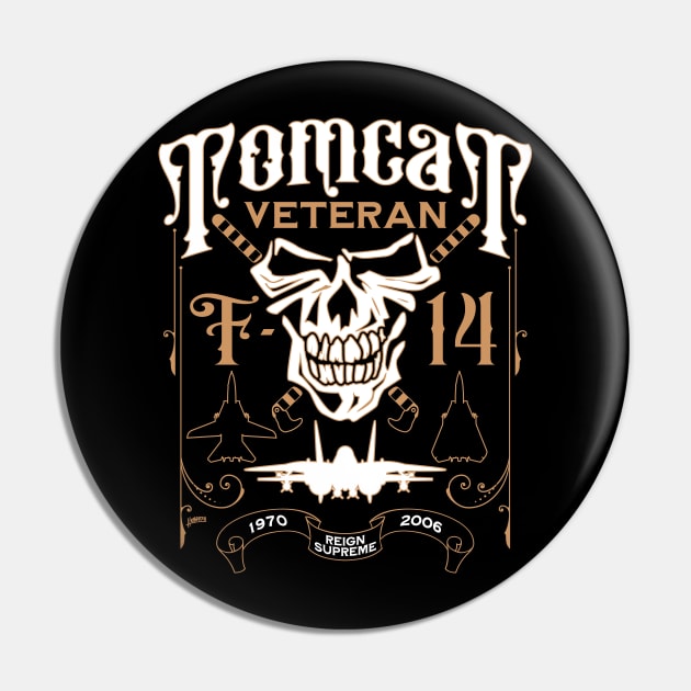 F-14 Tomcat Veteran Aviation Skull 1970 to 2006 Pin by hobrath