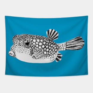 Yellow boxfish drawing Tapestry