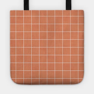 Small Grid Pattern - Coral Tote