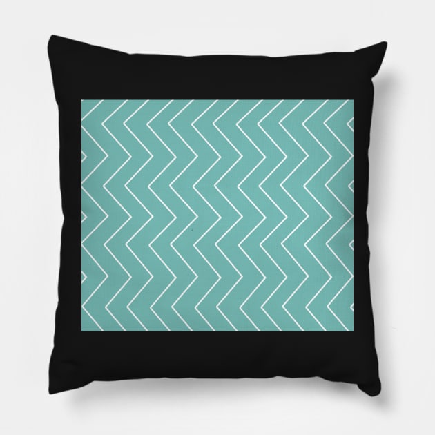 Abstract zigzag - green and white. Pillow by kerens