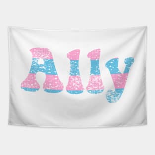 ALLY Transgender Support Friends Family Blue and Pink Sticker Shirt Gifts Tapestry