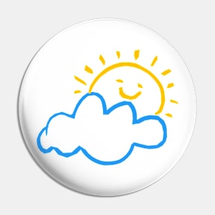 sun cloud doodle art illustration Pin