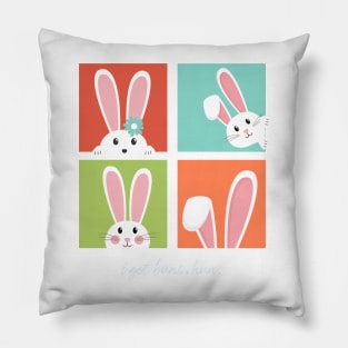 I Got Buns Hun Bunny Dark - Funny Bunny - Funny Easter Gift For Women - Cute Bunny - Funny Easter Bunny Pillow