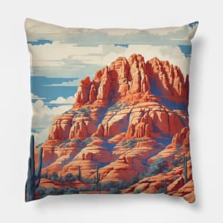 Sedona Arizona United States of America Tourism Vintage Poster Pillow