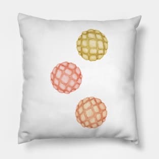 Melon Pan Bread Japanese Snack Illustration - Without Background Pillow