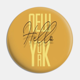 Hello new york Pin