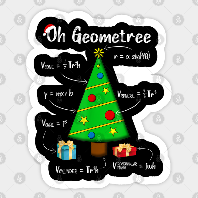 Geometry Math Science Teacher Christmas 2020 Oh Geometree - Science Fiction - Sticker