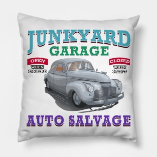 Junkyard Garage Classic Car Hot Rod Novelty Gift Pillow