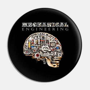 Mechanical Engineering - Inside Skull [White Text Version] Pin