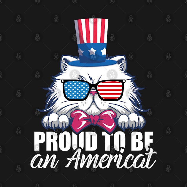 Patriotic American Cat Funny Americat Pun by FamiLane