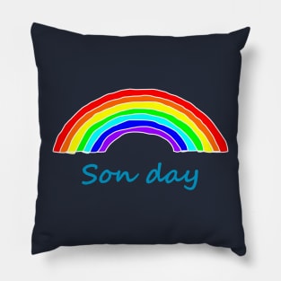 Son Day Rainbow Pillow