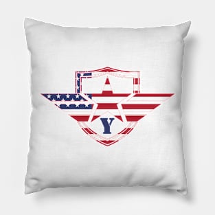 Letter Y American Flag Monogram Initial Pillow