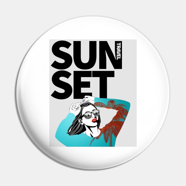 Sunset Travel Pin by Andrew Turtsevych Art