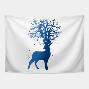 Blue Deer Tapestry