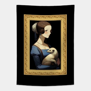 Lady with an Ermine - Anime Stickers Tapestry