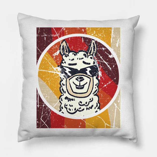 'Retro Chill No Prob-Llama' Alpaca Llama Trendy Gift Pillow by ourwackyhome