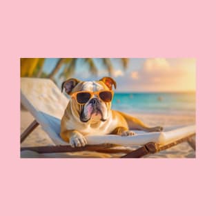 bulldog at the beach T-Shirt