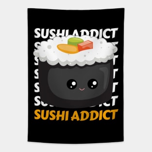 Cute Kawaii Sushi addict I love Sushi Life is better eating sushi ramen Chinese food addict Tapestry