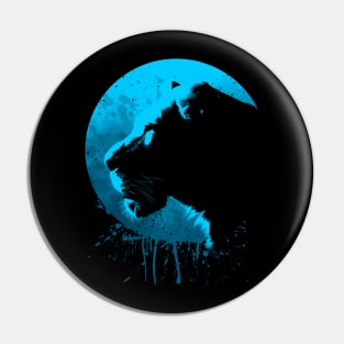 Lion Blue circle Pin