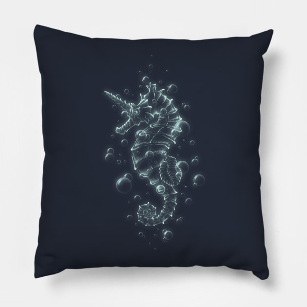 Seahorse Pillow by flintsky