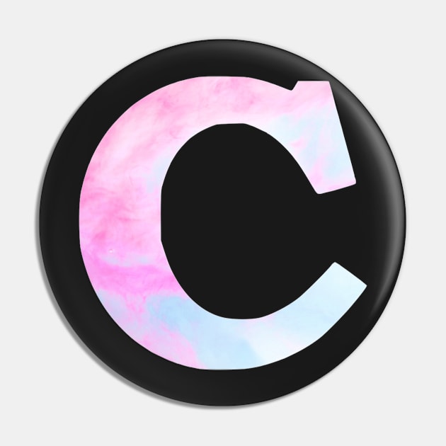 The Letter C Blue and Pink Design Pin by Claireandrewss