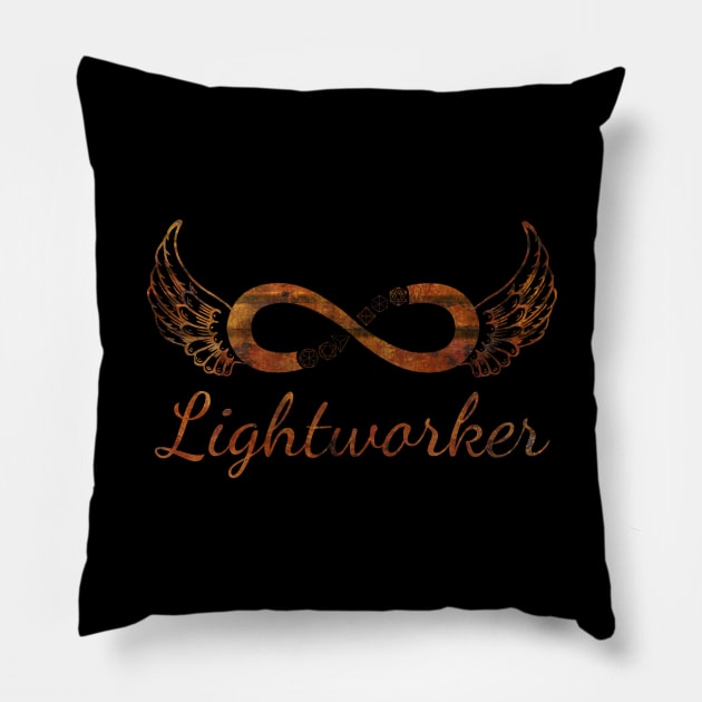 Lightworker Infinity Angel Wings Pillow by Bluepress