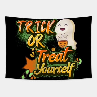 Trick Or Treat Yourself - Best Design Cheeky Ghost Tapestry