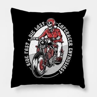 vintage caferacer rider Pillow