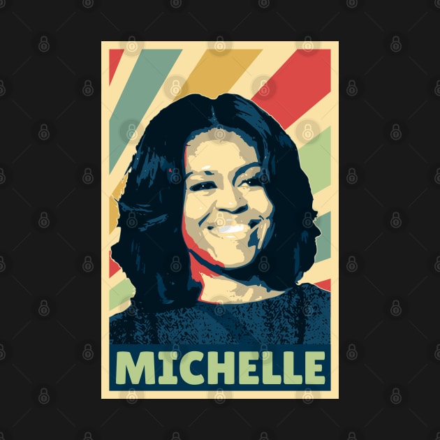 Michelle Obama Vintage Colors by Nerd_art