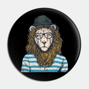 Hipster Lion Pin