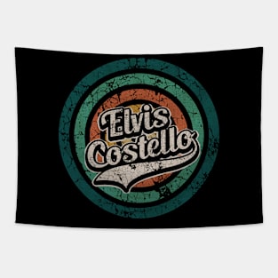 Elvis Costello // Retro Circle Crack Vintage Tapestry