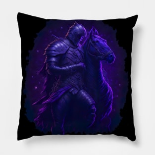 "Warrior of the Night: A Magical Warrior Embracing Splendor" Pillow