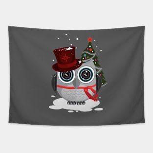 Top Hat Owl - Christmas Tapestry