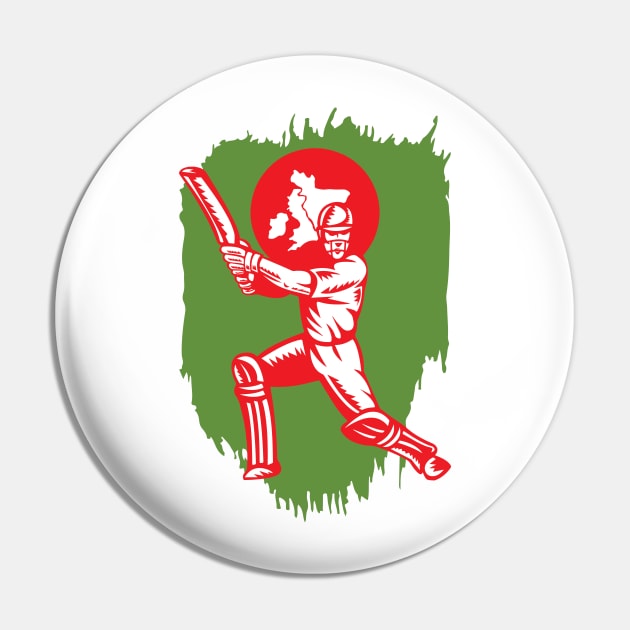 Bangladesh Cricket Player Batsman Design Pin by alltheprints