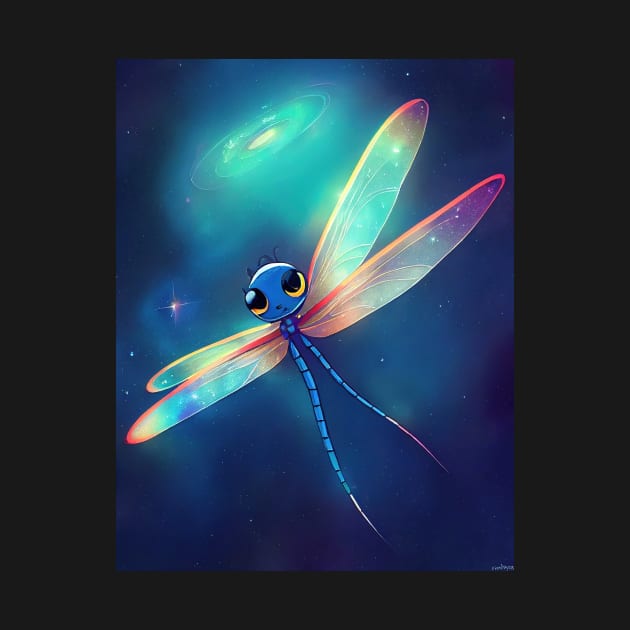 Cute Space Dragonfly T-Shirt by ComicsFactory