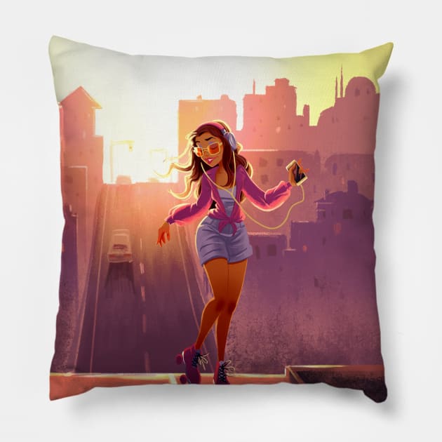 Skates Pillow by cseguritanart