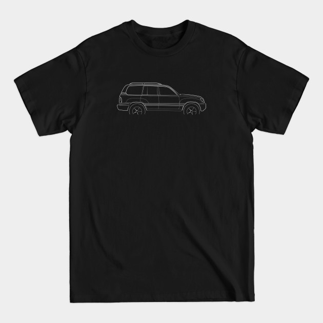 Discover 1998 Toyota Land Cruiser J100 - profile stencil, white - Toyota Land Cruiser - T-Shirt