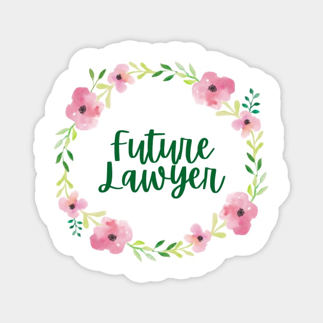 Future Lawyer Floral - Female Lawyer Magnet by whatabouthayley