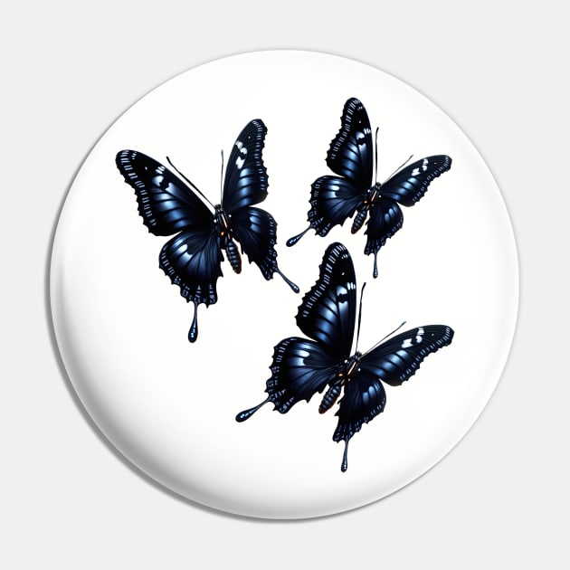 Butterfly Black Pin by jlee