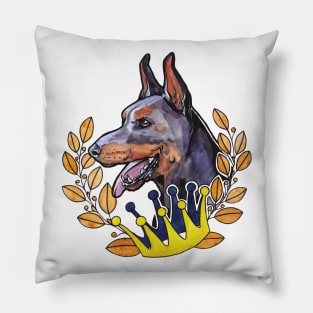 hand watercolour drawing "Royal Doberman" Pillow