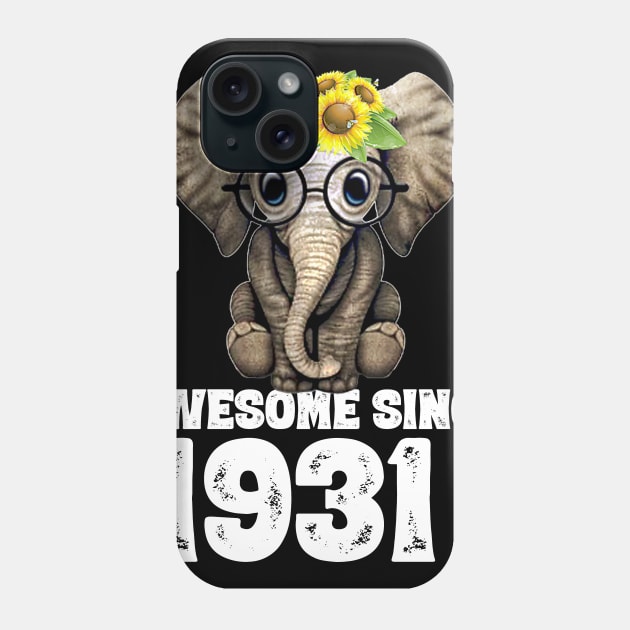 Awesome since 1931 89 Years Old Bday Gift 89th Birthday Phone Case by DoorTees