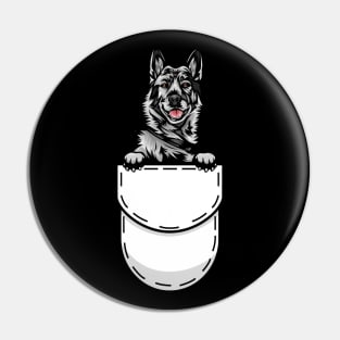 Norwegian Elkhound Pocket Dog Pin