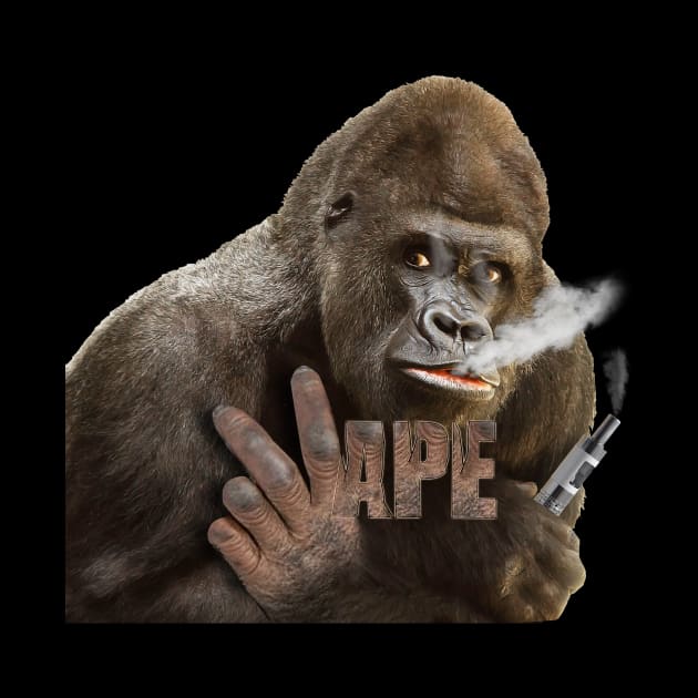 V-Ape spells vape respect swearing vaping gorilla ape by ownedandloved