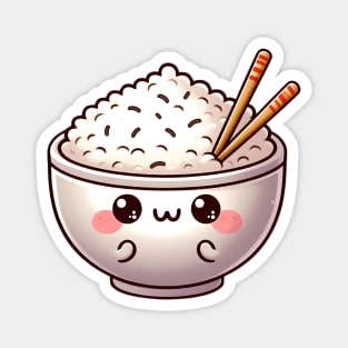 Cheerful Kawaii Rice Bowl Magnet