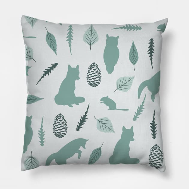 Winter Fox (Moss) Pillow by Cascade Patterns