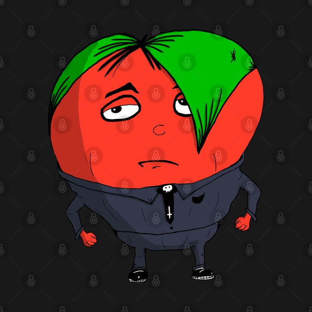 Emo Tomato from The Nightshades Goth Vegetable Family by JonnyVsTees