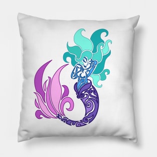 Mermaid (Colour + Tribal Style) Pillow