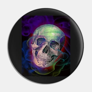 Skull in Neon Smoke Pin